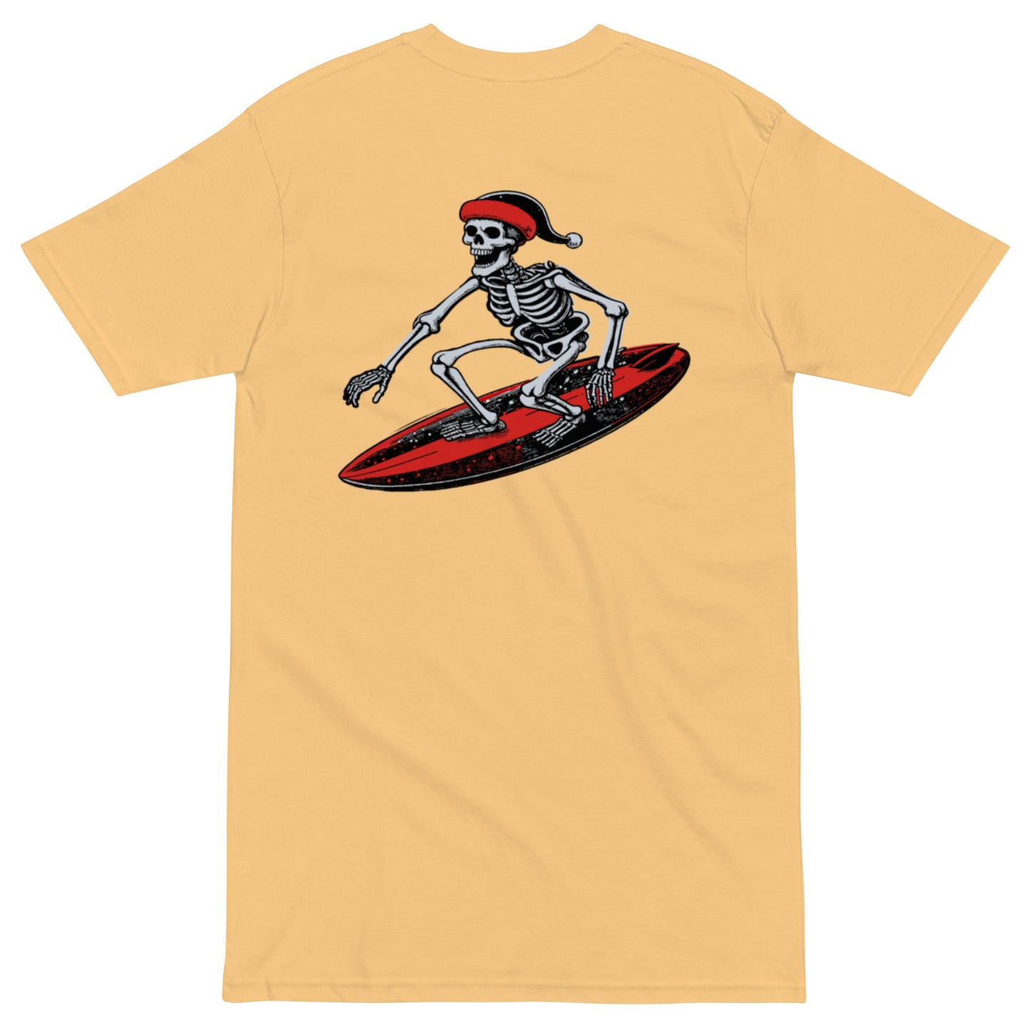 Surfing Skeleton Men’s premium heavyweight tee