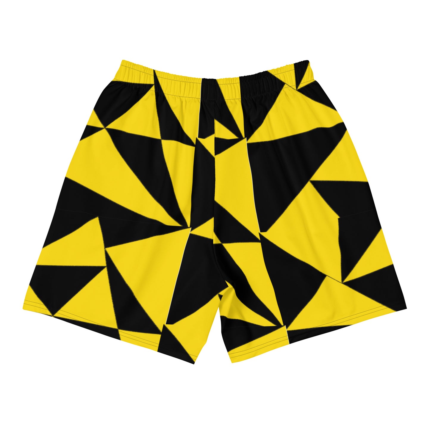 Geometric Yellow and Black Men's Recycled Athletic Shorts