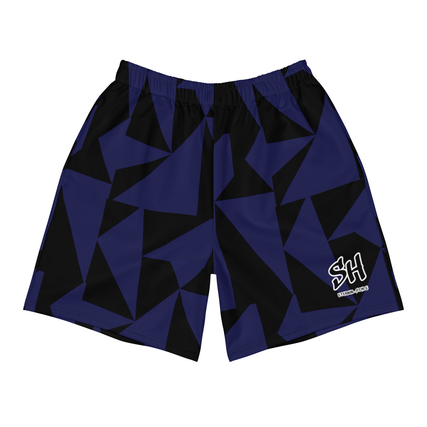 Geometric Blue and Black Men's Recycled Athletic Shorts