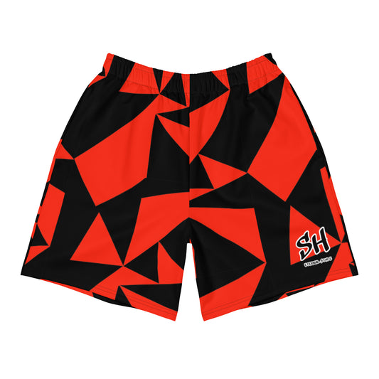 Geometric Red and Black Men's Recycled Athletic Shorts