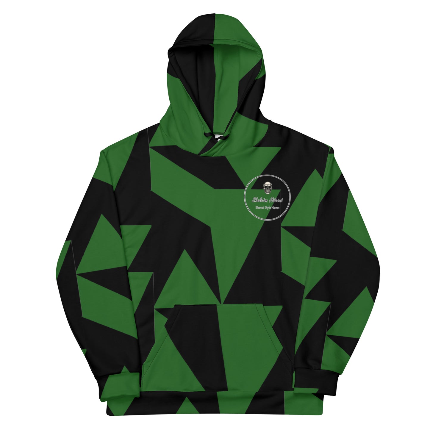 Geometric Green and Black Unisex Hoodie