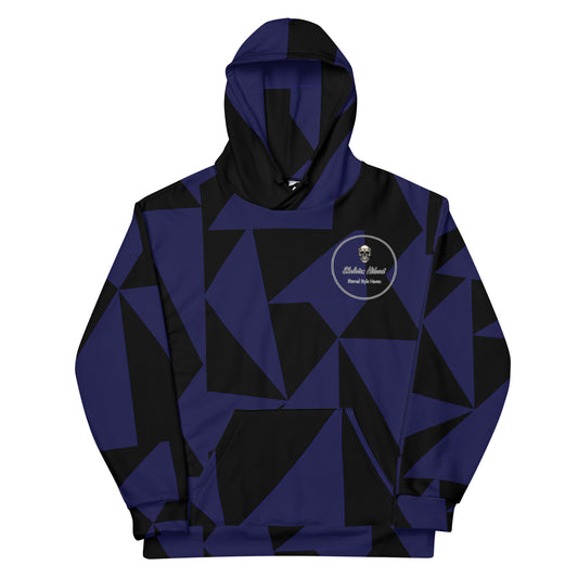 Geometric Black and Blue Unisex Hoodie