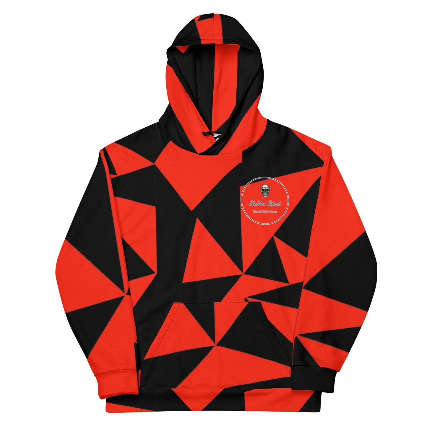 Geometric Black and Red Unisex Hoodie