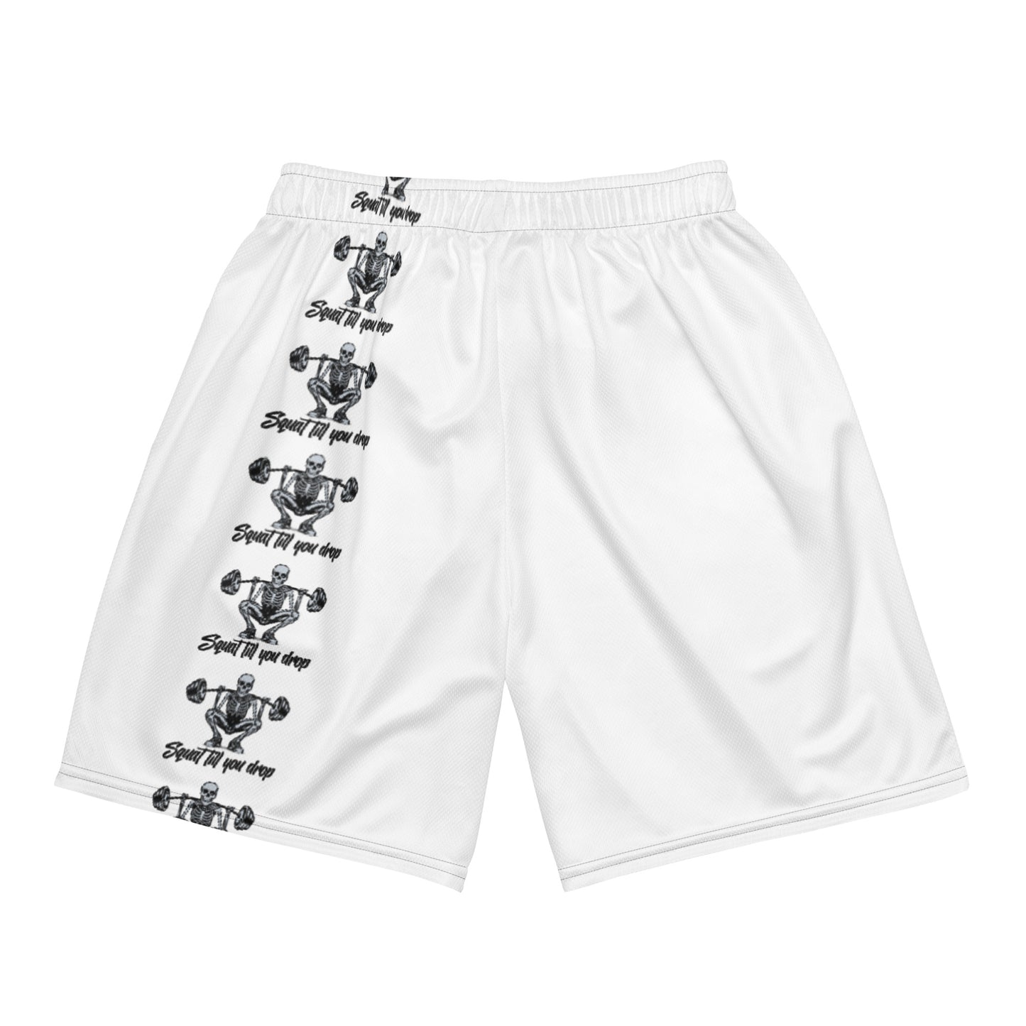 Squatting Skeleton Unisex mesh shorts