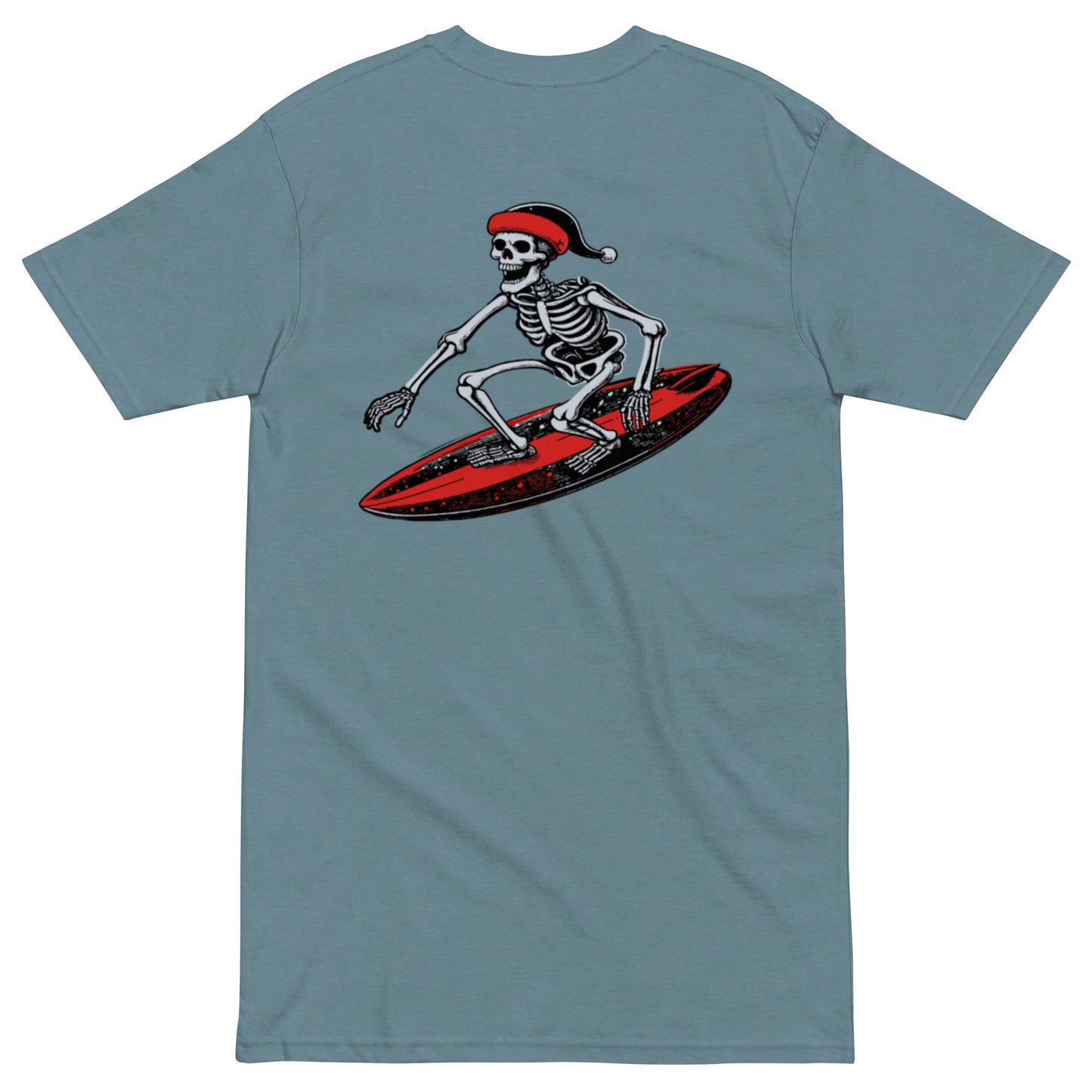 Surfing Skeleton Men’s premium heavyweight tee