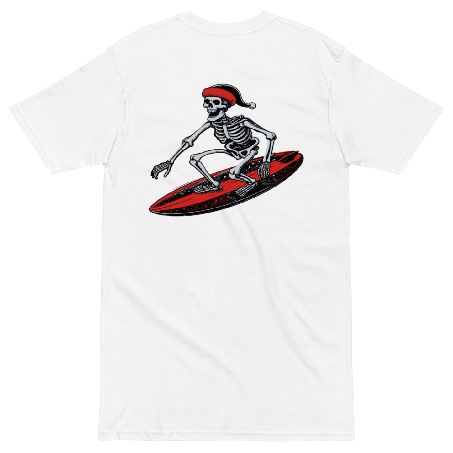 Surfing Skeleton Men’s premium heavyweight tee