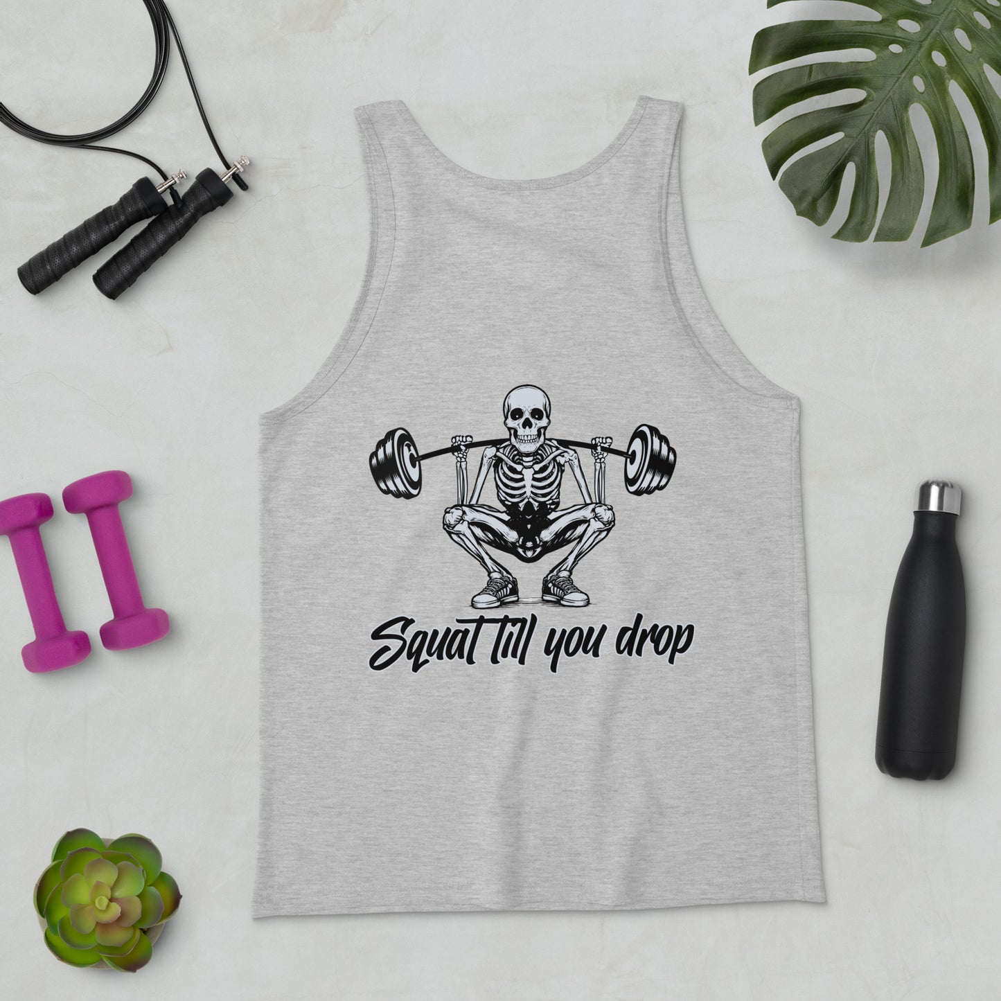 Skeleton "Squat till you drop" Men's Tank Top