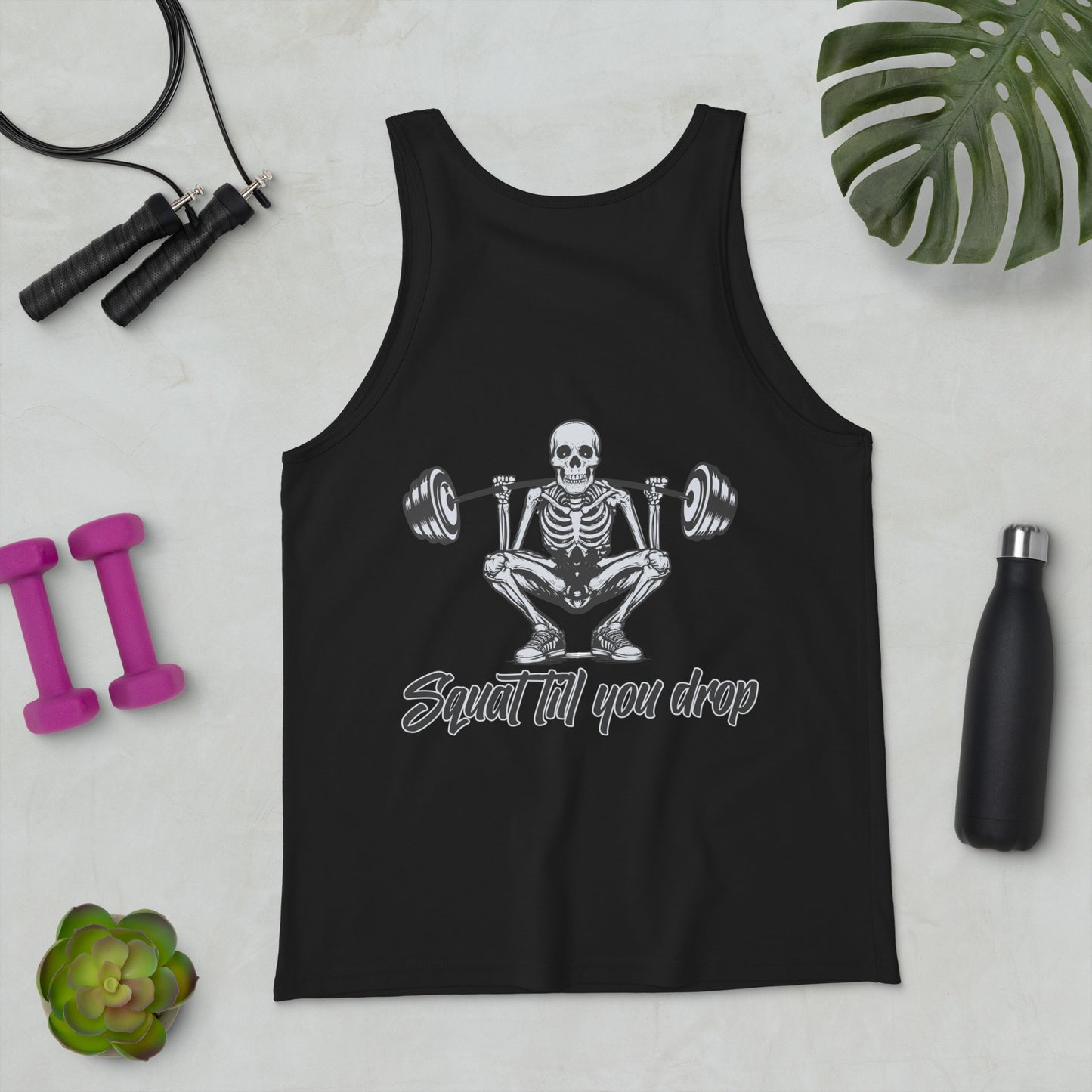 Skeleton "Squat till you drop" Men's Tank Top