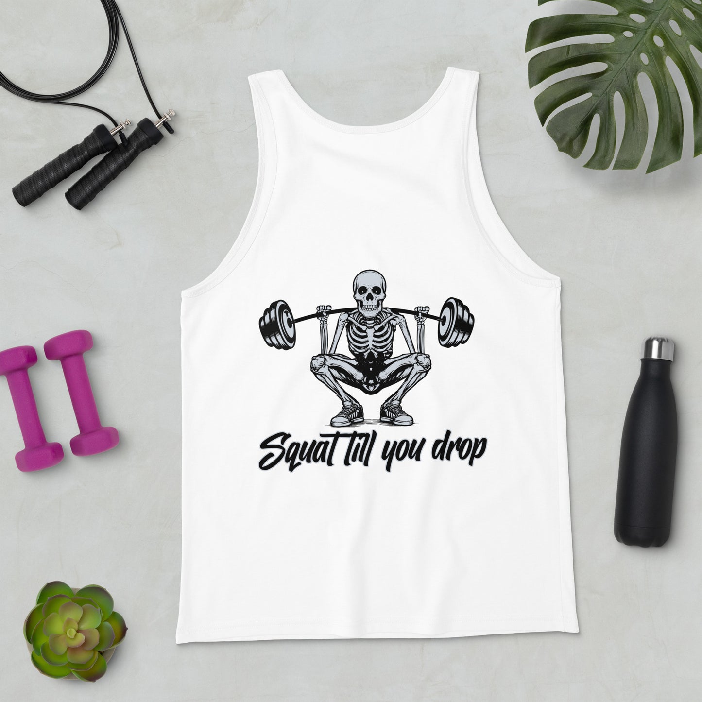 Skeleton "Squat till you drop" Men's Tank Top