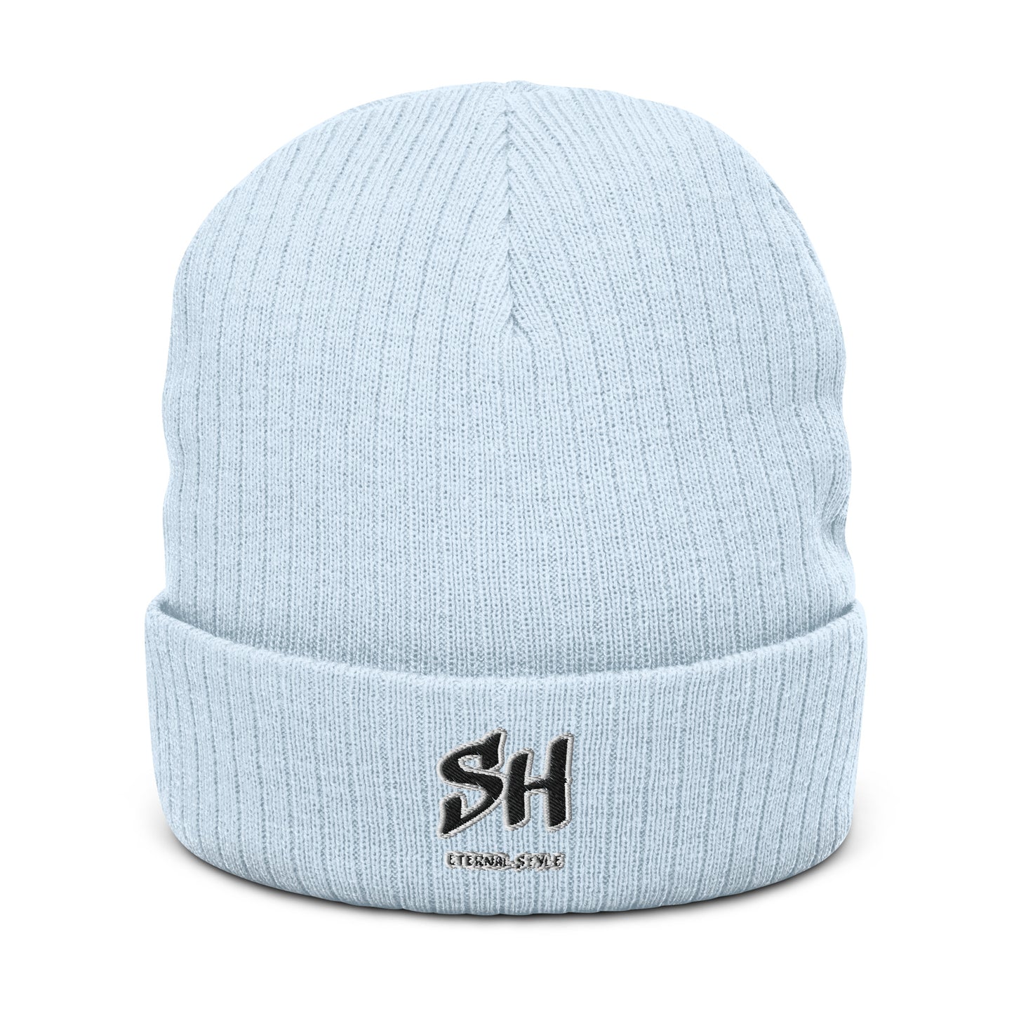 Ribbed knit logo beanie