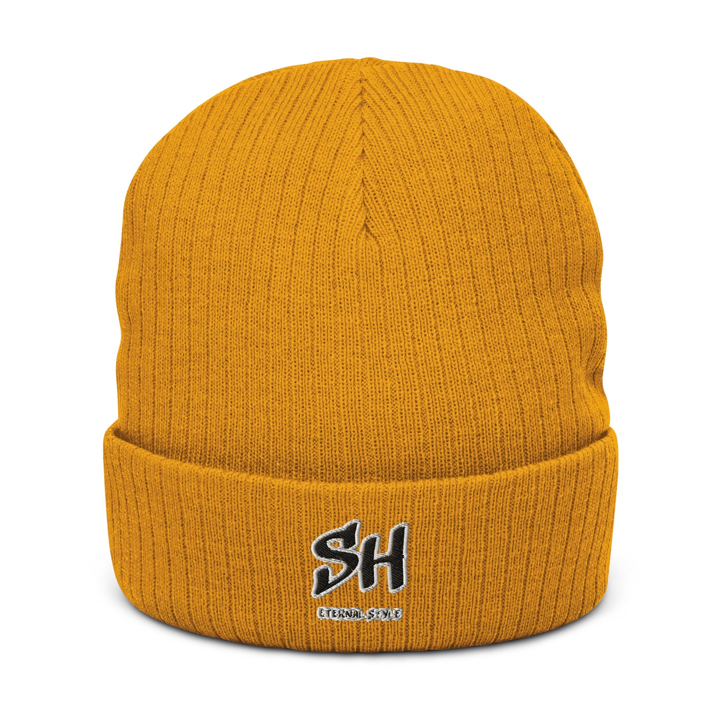 Ribbed knit logo beanie