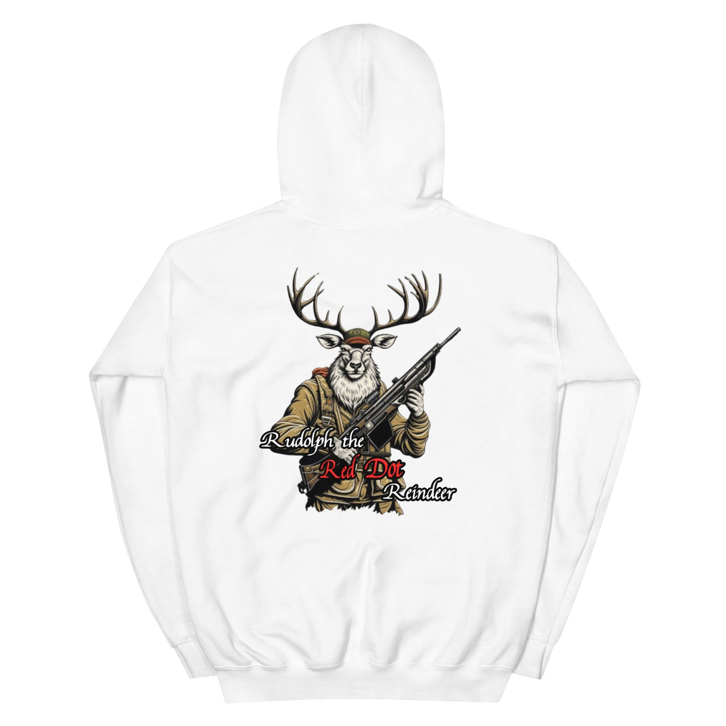 Rudolph Red Dot with White Letters Unisex Hoodie