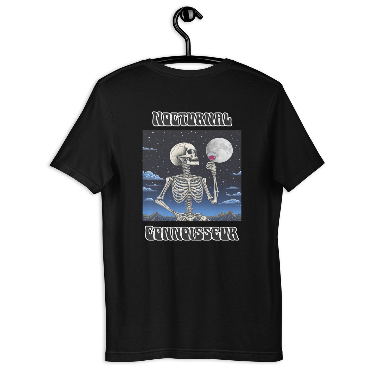 Nocturnal Skeleton Wine Unisex t-shirt