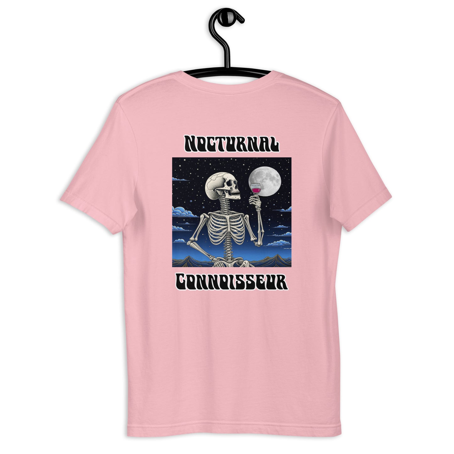 Nocturnal Skeleton Wine Unisex t-shirt