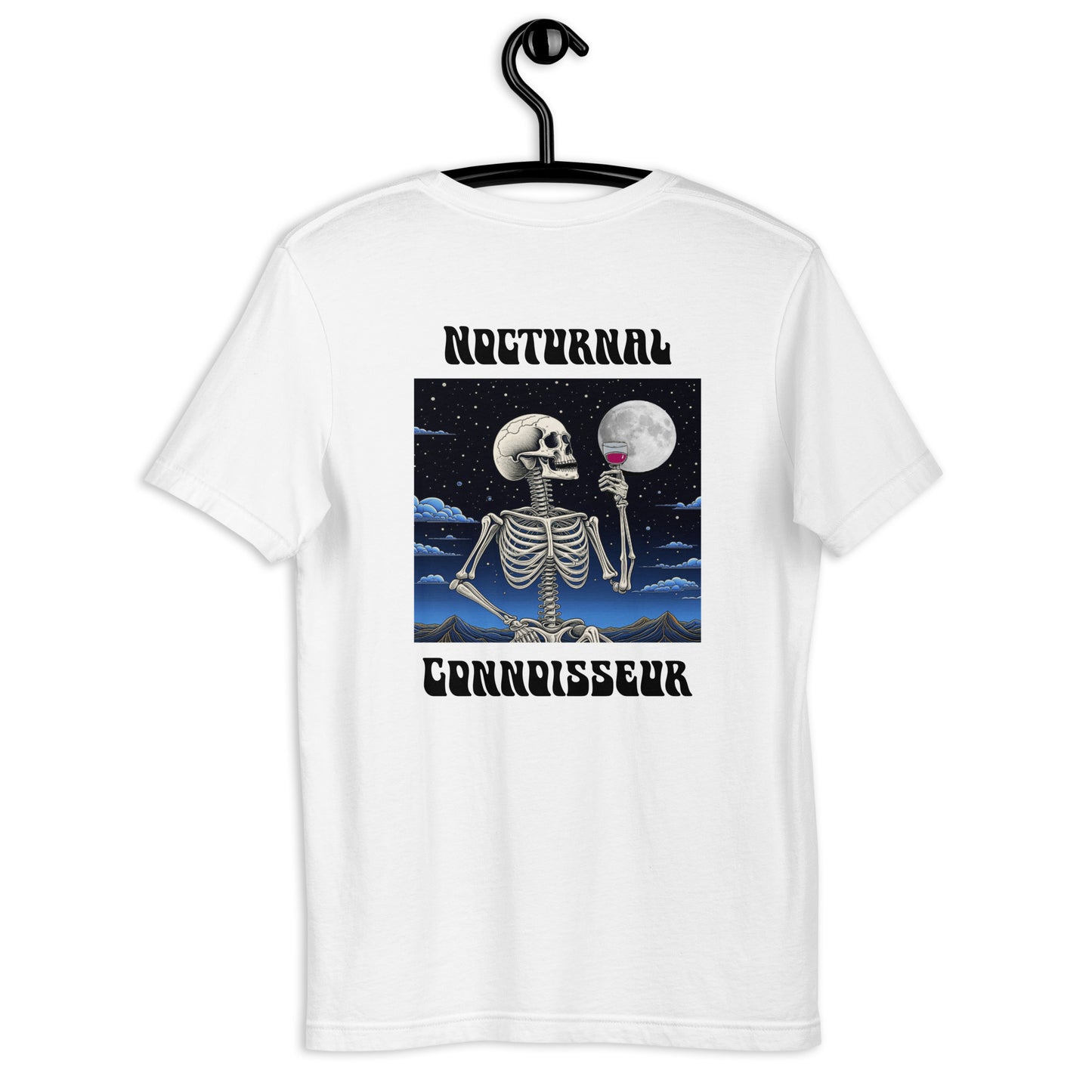 Nocturnal Skeleton Wine Unisex t-shirt